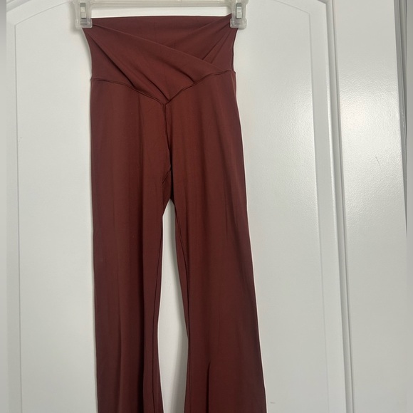 Aerie Brown Crossover Flare Leggings size small loungewear cozy retro athleisure - Picture 5 of 9